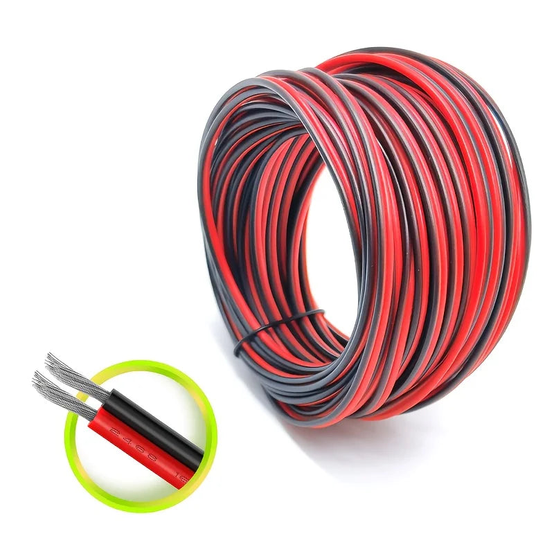 Câble de rallonge 2 conducteurs rouge et noir en PVC 22awg 20awg 18awg Fil domestique en cuivre étamé