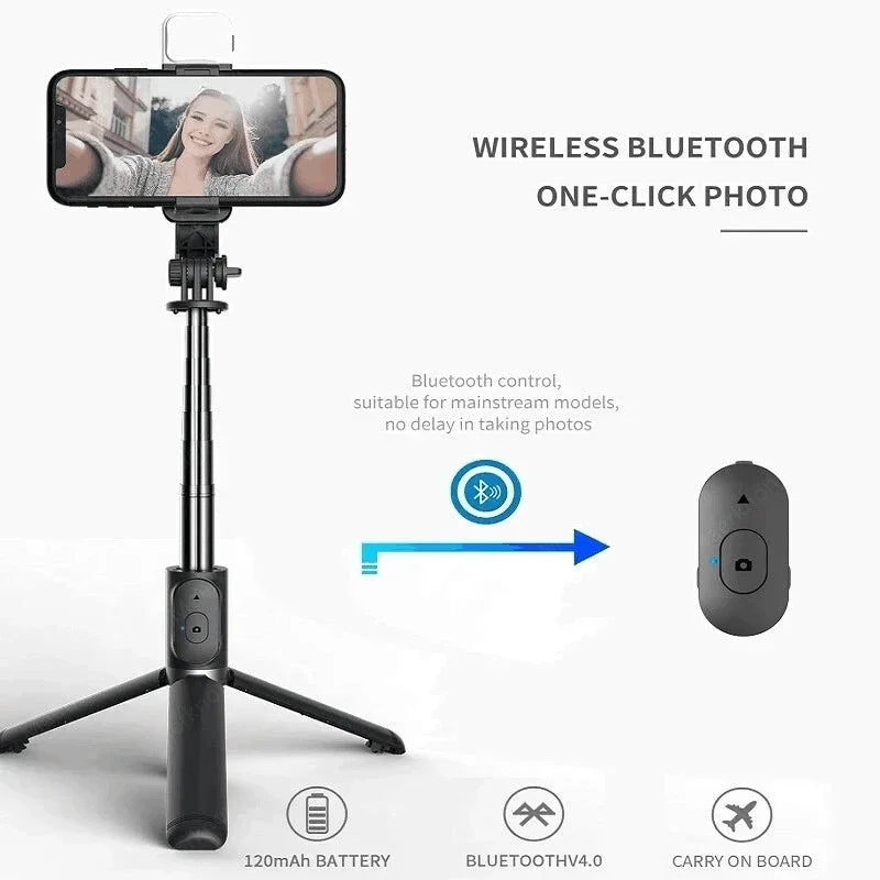 Wireless Bluetooth Selfie Stick Portable Tripod Stand Multifunctional Tripod With Wireless Remote Shutter For IOS Android Phone
