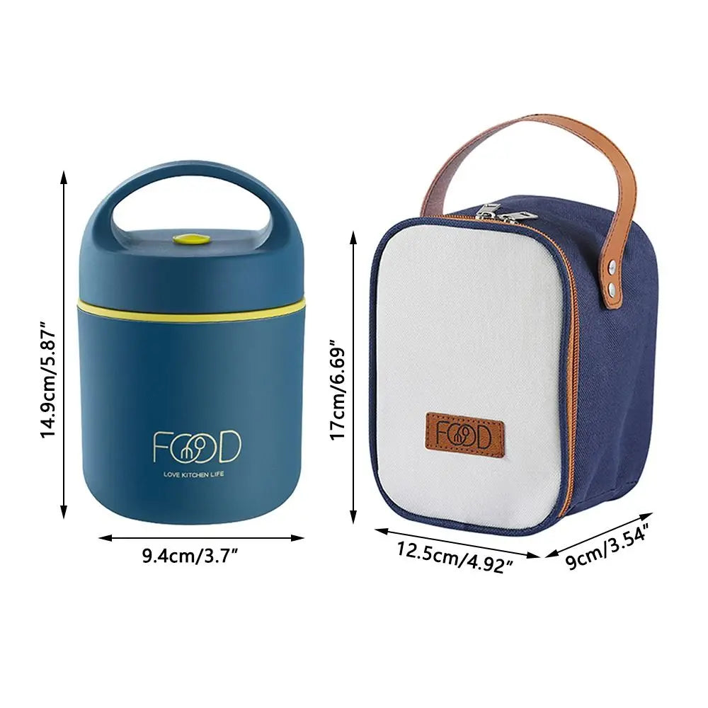 304 Edelstahl Vakuum Thermo Brotdose Speisewärmer Suppenbecher Thermobehälter Bento Box Isolierte Lunchtasche für Studenten