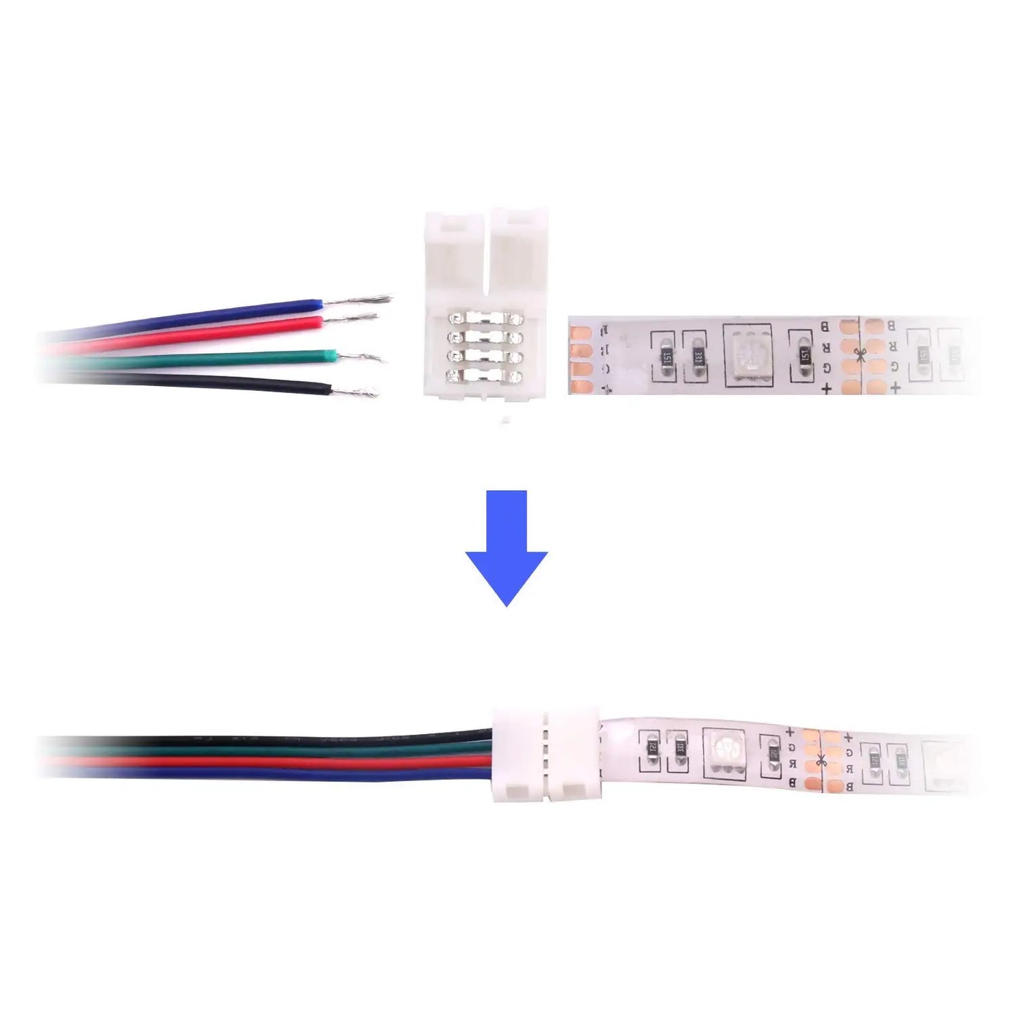 DC 12V 4Pin Extension Power Cable 5m 10m 20m 50m LED Connect Wire Tinned Copper Electrical Cord For SMD2835 5050 LED Strip Light