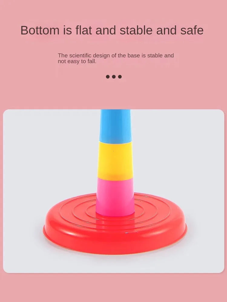 Jouet de lancer d'anneaux pour enfants, empilable, amusant, intérieur, extérieur, jeu interactif parent-enfant, couches de cercles, cadeau d'éveil.