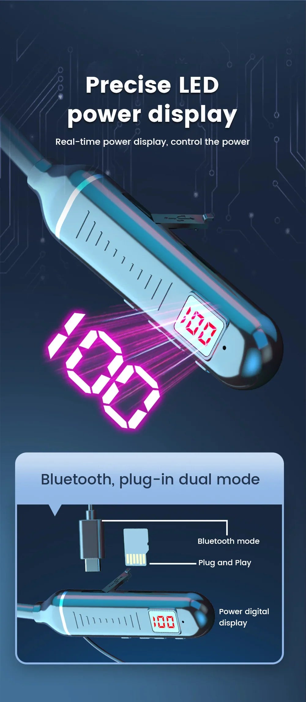 Kabellose Ohrhörer 5.3 Nackenbügel-Kopfhörer Gaming LED-Display Stereo Sport-Headset Halterung Wasserdichte Magnetische Ohrhörer
