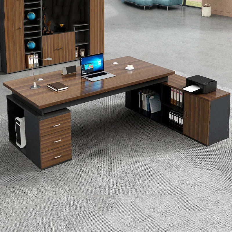Bureau de bureau grand format de style chinois, design minimaliste, esthétique moderne, bureau universel, mobilier de maison.