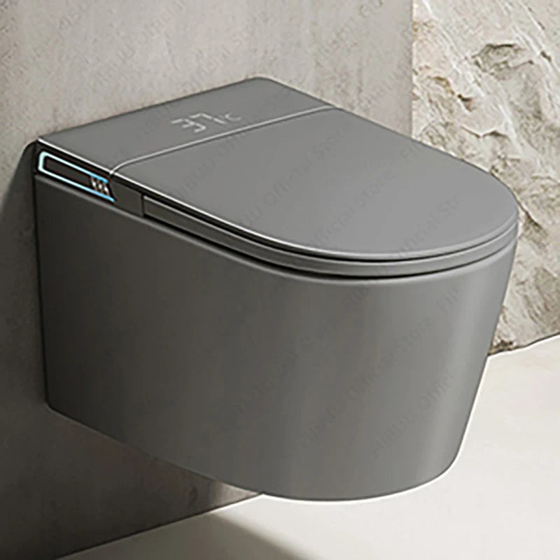Toilettes intelligentes murales ultimes noires/grises/blanches avec bidet intégré, réservoir d'eau, toilettes allongées monobloc, siège chauffant à eau chaude
