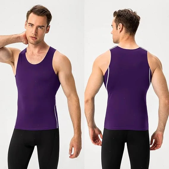 Herren Kompressionsshirt Ärmelloses Tanktop Herren Schnelltrocknend Workout Fitness Gym Baselayer Unterhemd Bodybuilding Laufweste