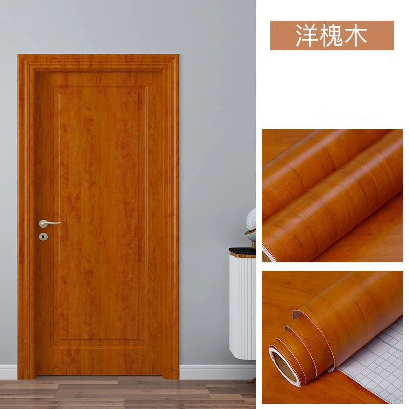 90CM Width Wood Grain PVC Wallpaper for Door Wardrobe Cupboard Table Furniture Waterproof Self Adhesive Stickers Home Decor Film
