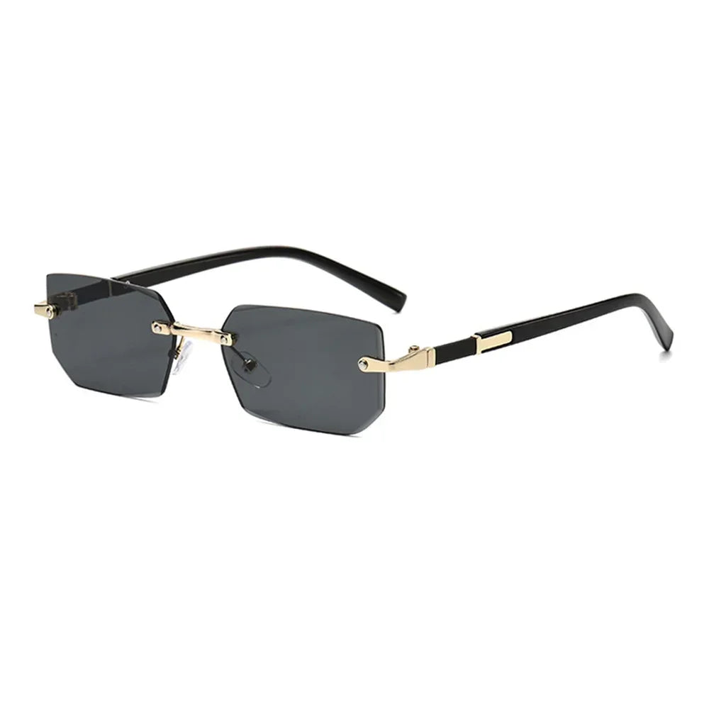 Randlose Sonnenbrille Rechteckig, Unisex Frameless Eyewear Designer Fashion Vintage Square Shade Y2k Sonnenbrille