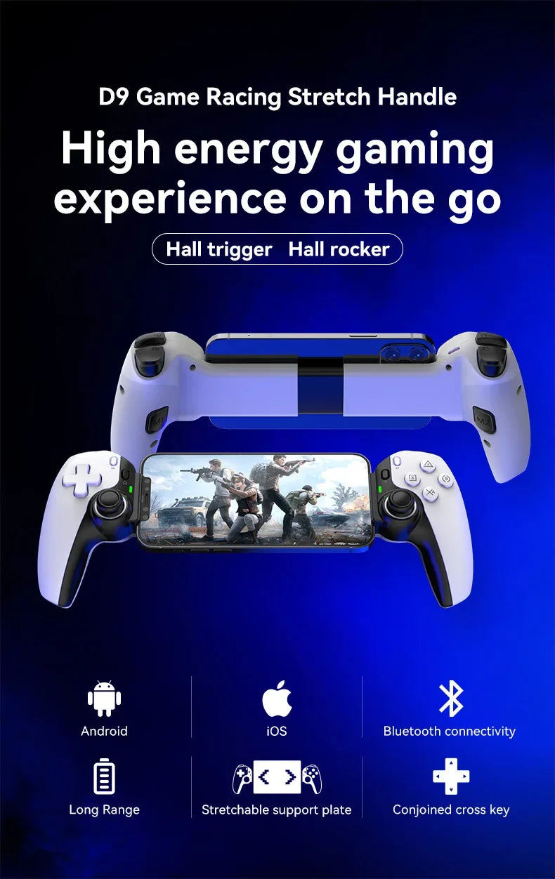 Hot Sale BSP D9 Tablet Controller Kabelloser Griff für Switch Game Bluetooth Stretching Joystick für PS3 PS4 Android IOS Gamepad