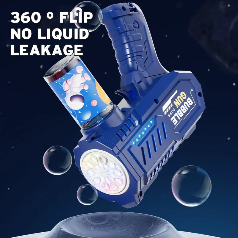 Vollautomatische Blasenpistole Raketen-Blasenmaschine Automatischer Gebläse mit Blasenflüssigkeit Spielzeug für Kinder Strand Outdoor-Blasengeschenke