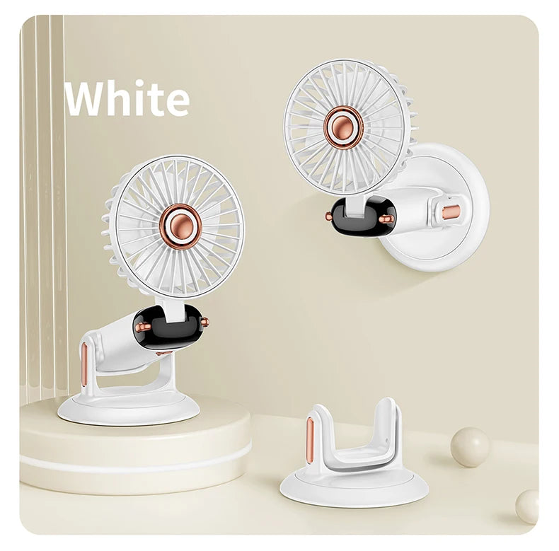 Mini ventilateur portable 3000 mAh pliable, à poser sur un bureau, à suspendre autour du cou, 5 vitesses, rechargeable par USB, support de téléphone, écran d'affichage
