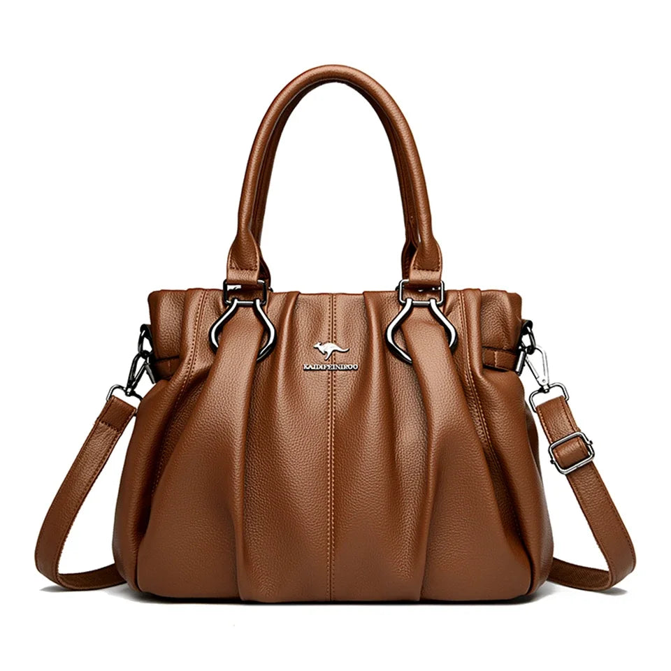 Sac cabas décontracté en cuir véritable, sacs à main de luxe pour femmes, sacs à main de marque, sacs à main en cuir souple de haute qualité pour le travail