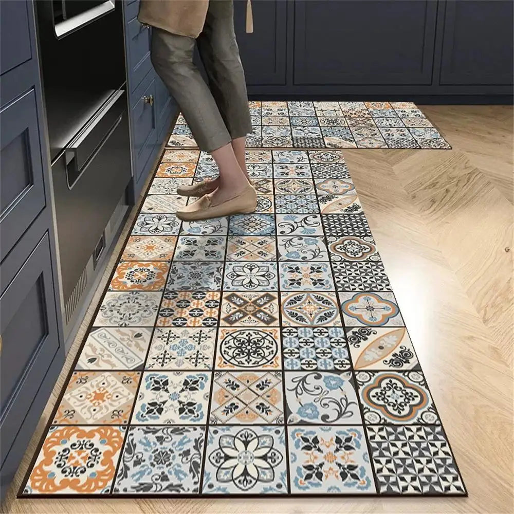 1 TAPIS de sol de cuisine imperméable, antidérapant, anti-saleté Tapis de pied Tapis de sol domestique Tapis long en velours cristal Tapis de porte 바닥 깔개