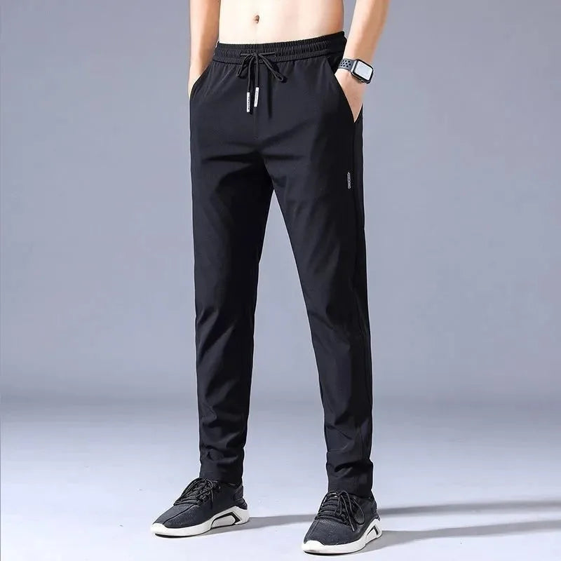 Sommer Herren Eisseide schnelltrocknende Freizeithose schmal geschnitten koreanische Version Eisseidehose Sporthose gerades Bein schnelltrocknend p