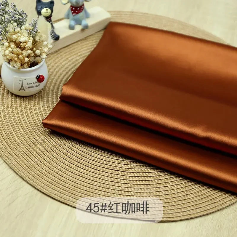 Tissu Satin Micro Élastique Haute Densité Au Mètre pour Vêtements Robes Pyjamas Costumes Couture DIY Doux Lisse Opaque Brillant