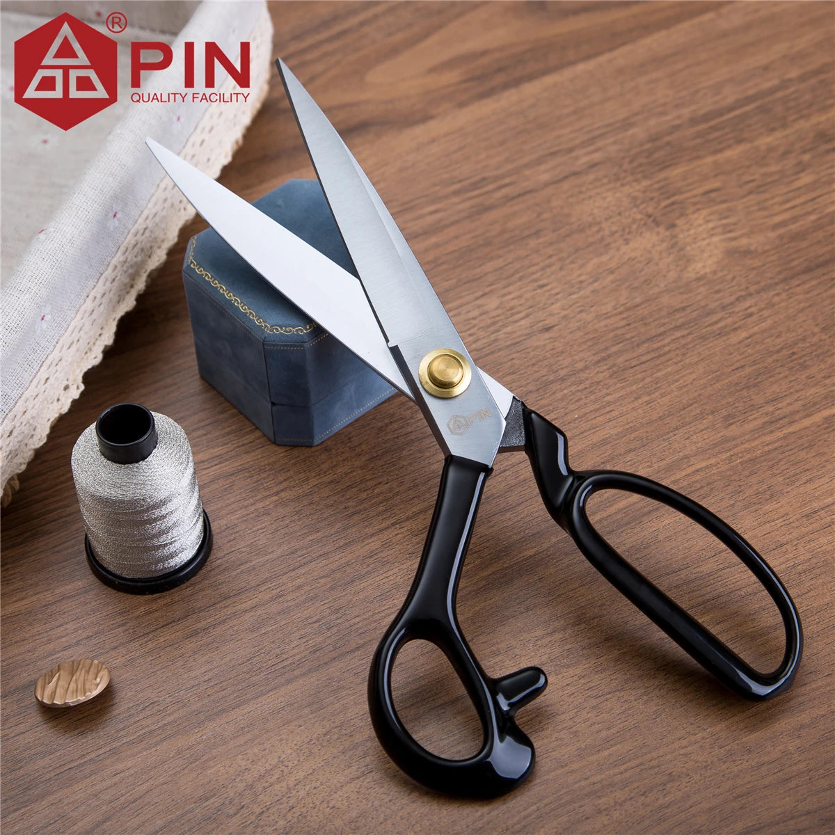 Ciseaux de tailleur pour gauchers PIN 10/12 pouces, ciseaux à tissu et cuir en acier inoxydable, ciseaux de couture ergonomiques pour gauchers