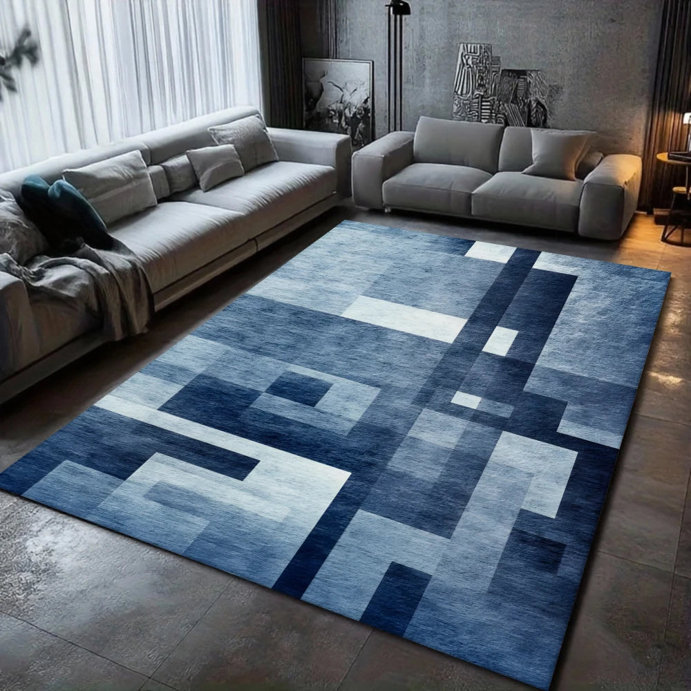 Patchwork Grid Geometric Carpet Pink Green Blue Gray Room Decoration Living Room Large Area Carpet Retro Geometric Rug