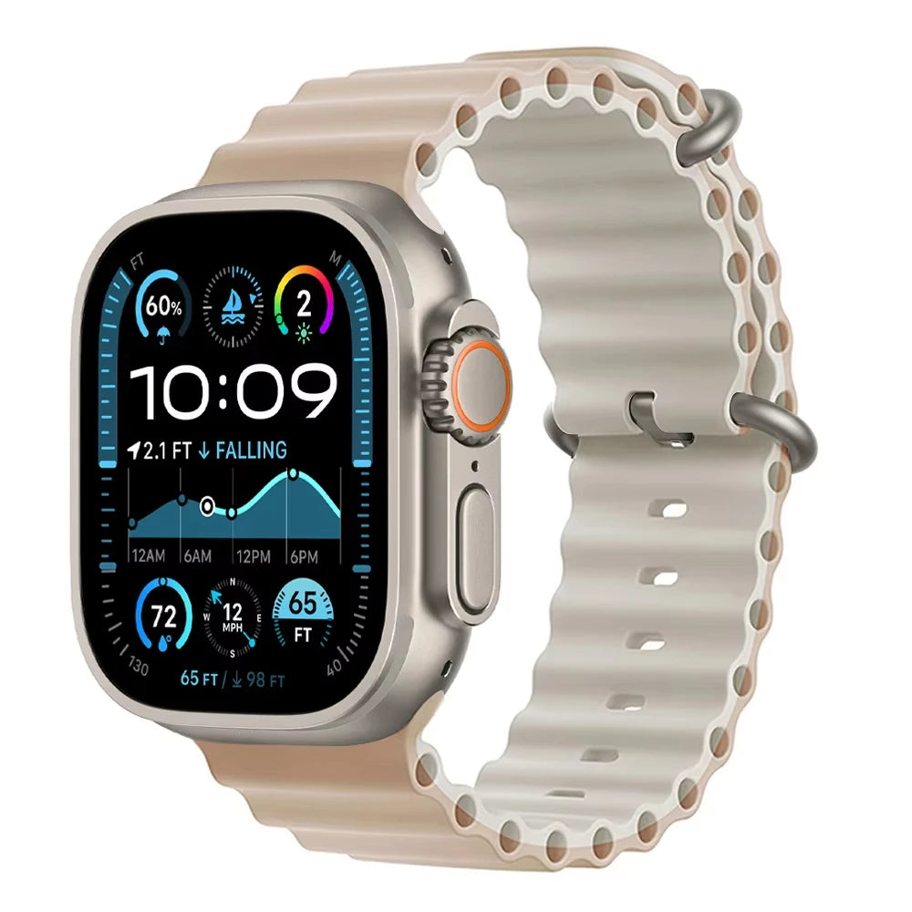 Offizielles Ocean Armband für Apple Watch Ultra 3 2 49mm 46mm 44mm 40mm 42 41 45 Sportarmband iWatch Series 11 10 9 7 8 6 SE3