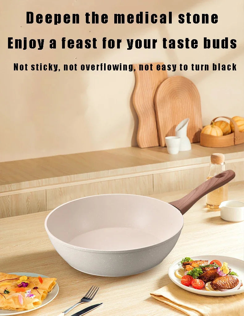 Batterie de cuisine spéciale pour poêles antiadhésives : casseroles, poêles à frire, woks, poêles à steak, crêpières, induction, gaz.