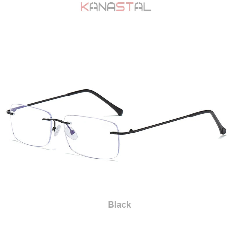 Lunettes de lecture anti-lumière bleue pour femmes, monture sans bords à découpe diamantée, pour hommes, anti-fatigue, hypermétropie, presbytie +1,5