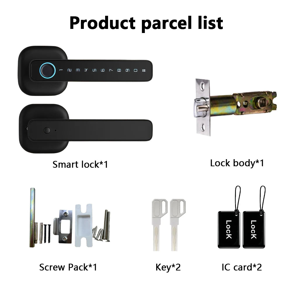 Serrure intelligente CDOK 2025 Nouvelle M6 Tuya Bluetooth, serrure de porte, serrure à empreinte digitale, serrure à mot de passe, méthodes de déverrouillage multiples