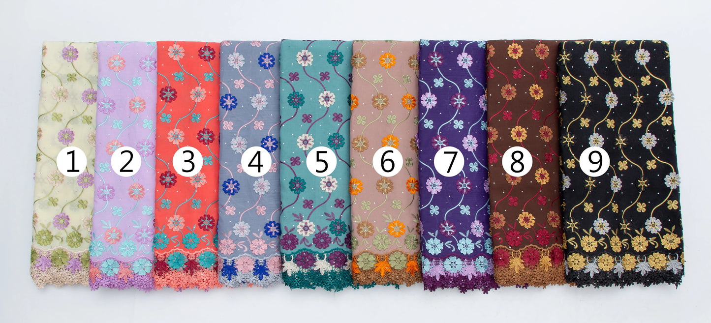 Kalume African 3D Cotton Lace Fabrics 2026 High Quality Swiss Voile Lace Fabric With Stone Nigerian Lace Fabrics For Party Dress