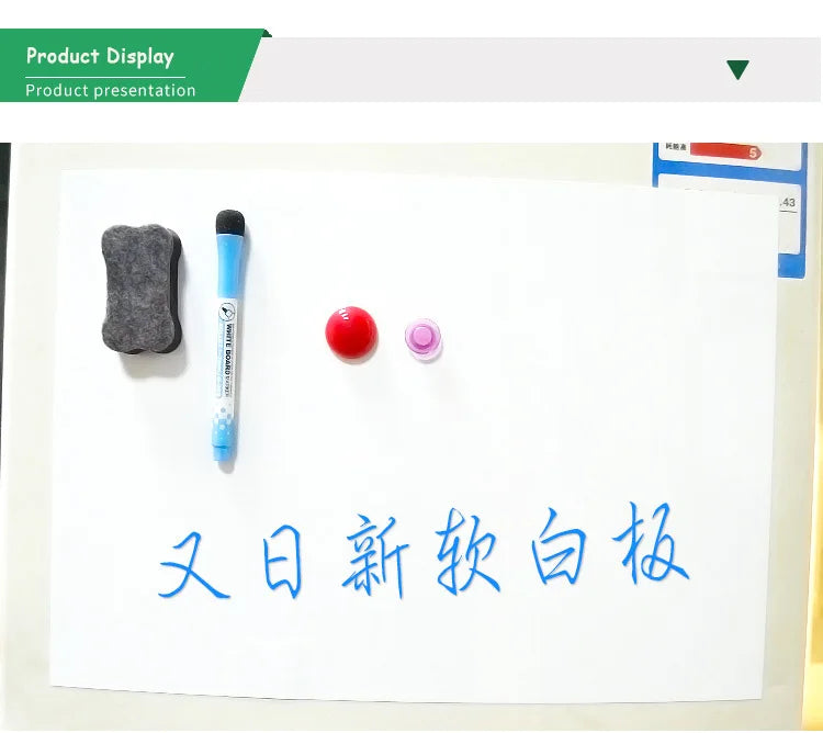 Magnetic Dry Erase Board Reusable Fridge Magnet Board Flexible Refrigerator Whiteboard for Reminder Memo, for Home Office School