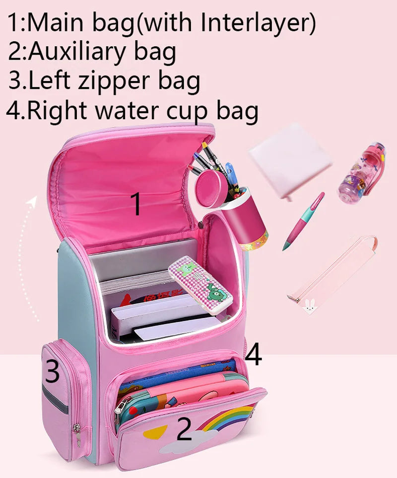 Kinderrucksack für Mädchen Einhorn Kinderrucksack Regenbogenaugen Schultasche Teenager Mädchen Rucksack für Reisen Wasserdicht Mochilas