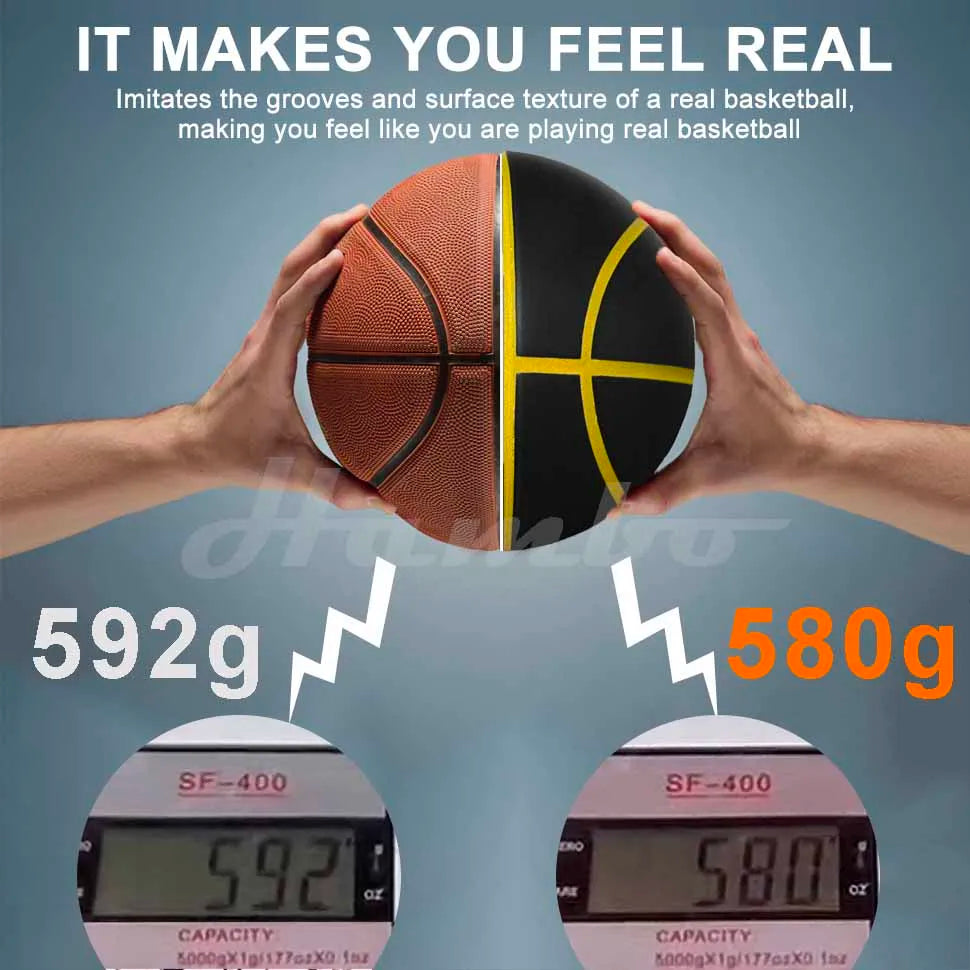 580G Leiser Basketball Geräuschloses Dribbeln Indoor Größe 7 - 29.5 Zoll PU-Schaum Airless Basketball Leiser Prellen 90% wie echter Basketball