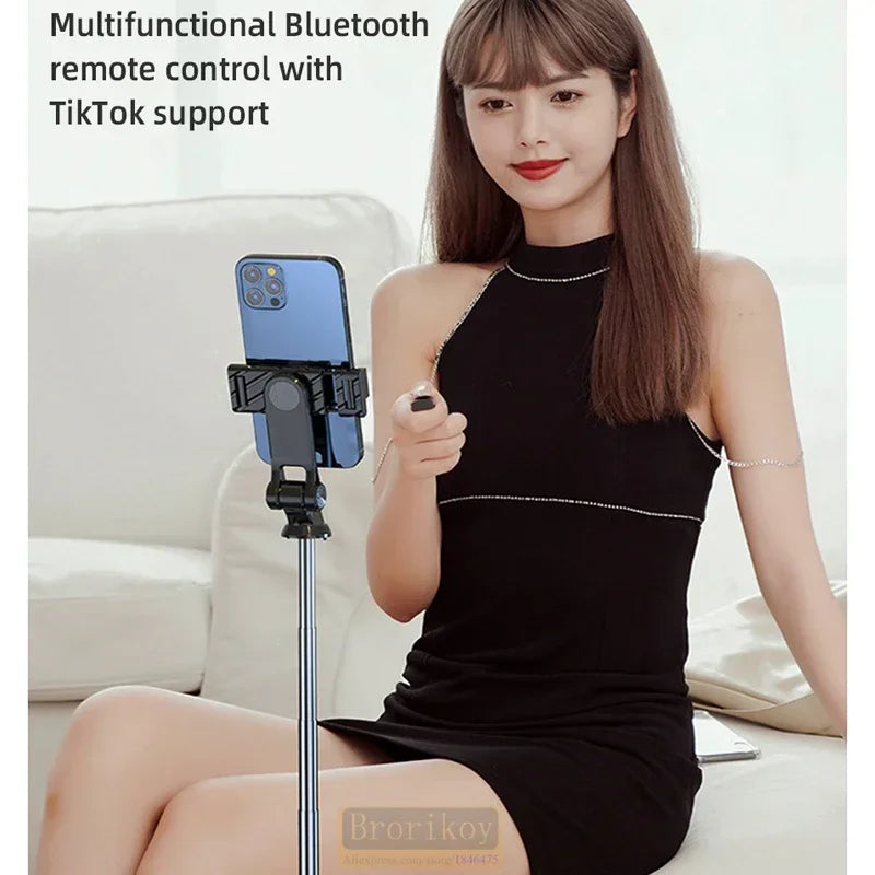 Tragbares Mini-Kamera Bluetooth Wireless Selfie Stick Stativ mit Fernbedienung für iPhone 14 13 12ProMax Smartphone Selfiestick Einbeinstativ