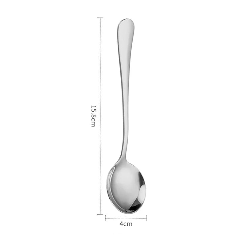 1 Pc Stainless Steel Korea Soup Spoons Home Kitchen Ladle Capacity Gold Silver Mirror Polished Flatware For Coffee Tableware