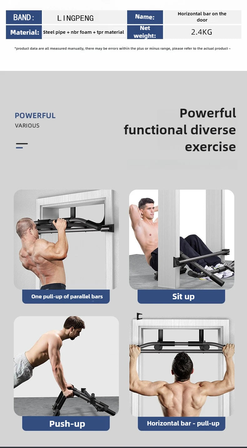 Türrahmen-Klimmzugstange, wandmontierte Klimmzugstange, Klimmzugstange, multifunktionale Liegestützstange, Heim-Fitnessgeräte für drinnen
