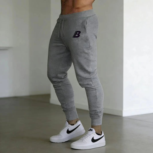 2026 new men's letter B printed casual sports thin pants, running exercise jogging pants, gym sports pants