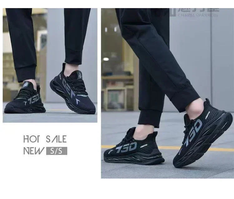 Chaussures de sport décontractées en maille légère pour hommes, chaussures de course respirantes et fraîches pour l'été, baskets à semelle souple et confortable antidérapantes pour hommes