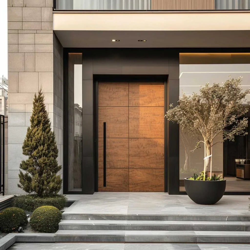 Portes principales prix usine pour la sécurité domestique, portes en aluminium au design moderne avec verre trempé pour villa, porte d'entrée personnalisée