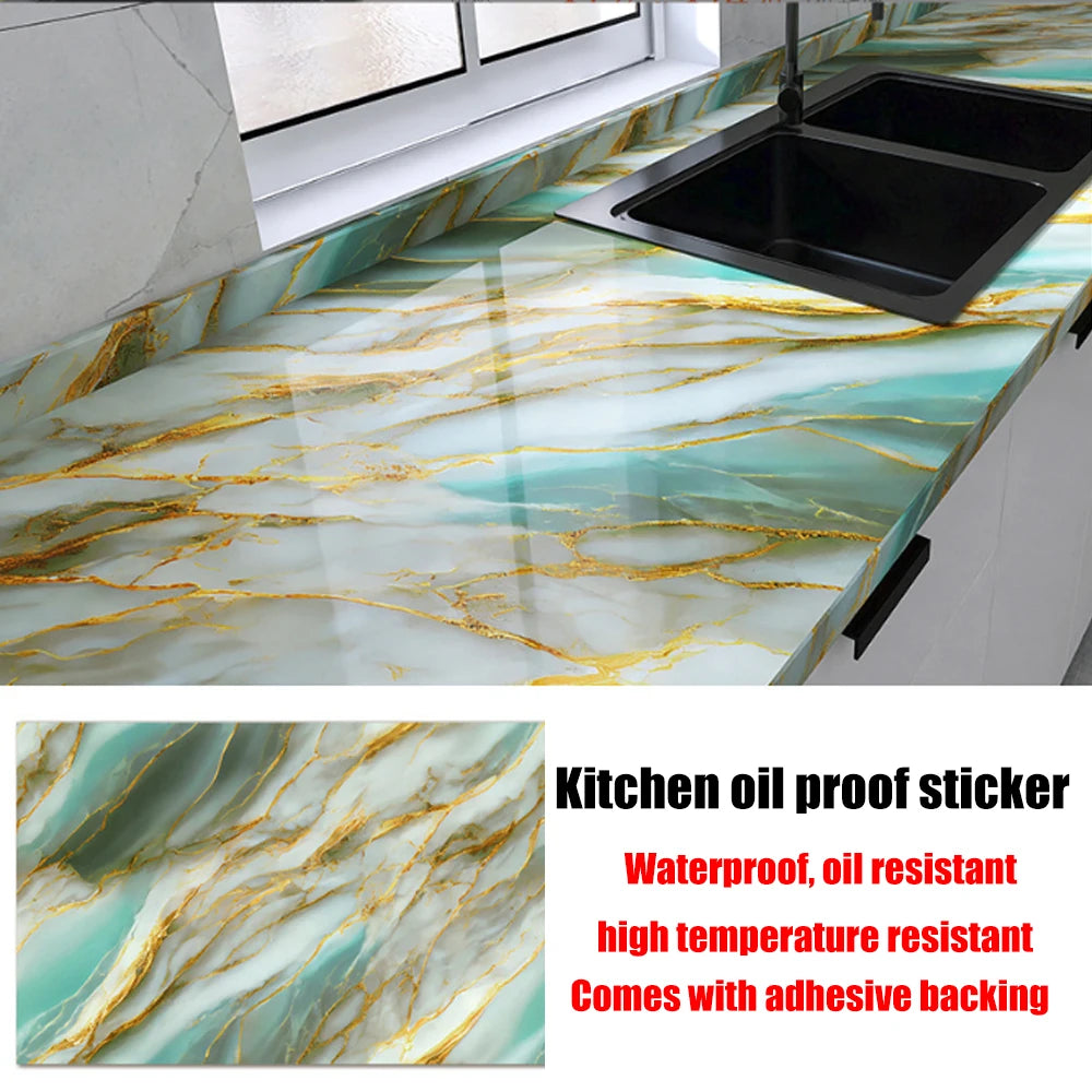 40cm New Kitchen Oil-proof Wall Stickers Self-adhesive Stain-resistant High Temperature Kitchen Countertop Protective Wallpaper
