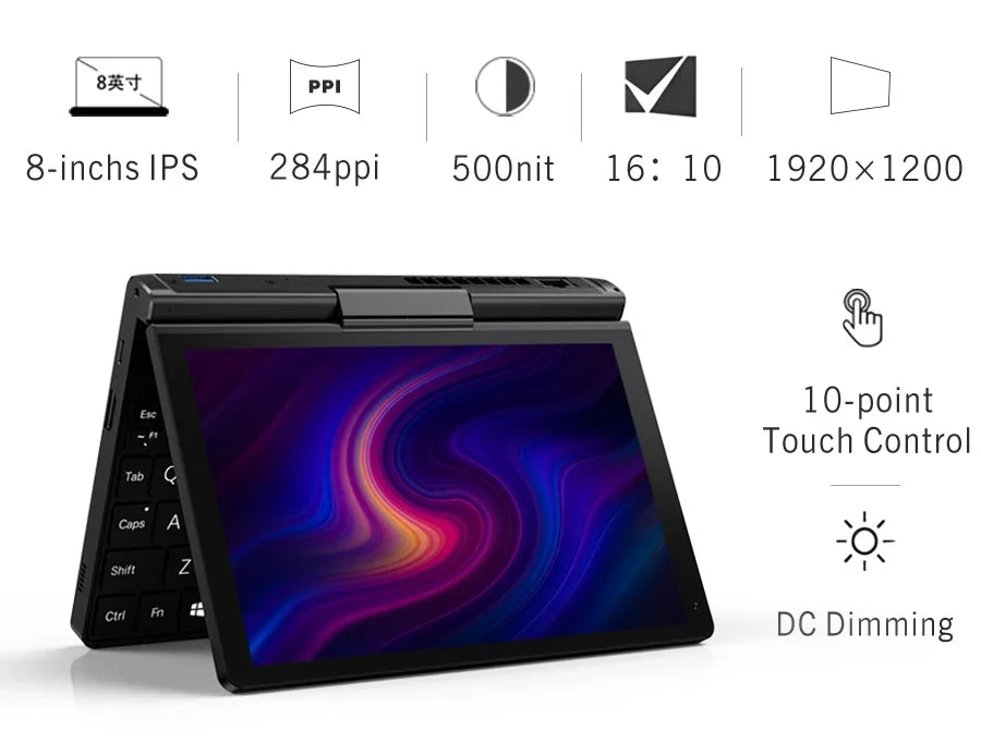 GPD Pocket 3 Intel pentium Gold 7505RAM 16GB RAM 12GB SSD Hard Disk Windows 11 Home Laptop Notebook Mini PC Touch Screen