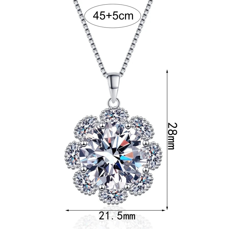 Freundin Valentinstag 18K Weißgold Damen Hochzeit 10CT VVS D Farbe Moissanit Diamant Liebhaber Geburtstagsgeschenk PT950 Halsketten