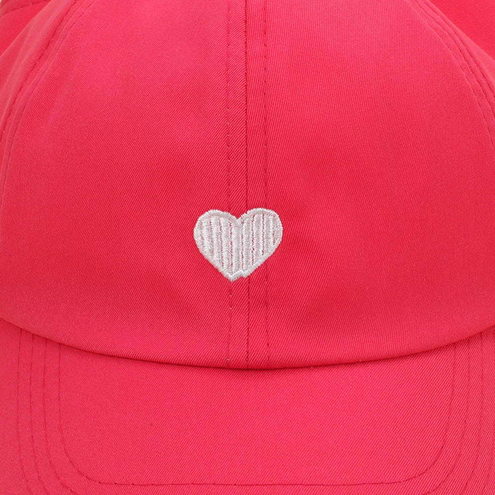 Casquettes de Baseball pour Enfants Garçons Filles Chapeau de Soleil Cœur Creux Amour Chapeaux à Queue de Cheval Haute Casquettes de Baseball Réglables pour Enfants de 4 à 12 Ans