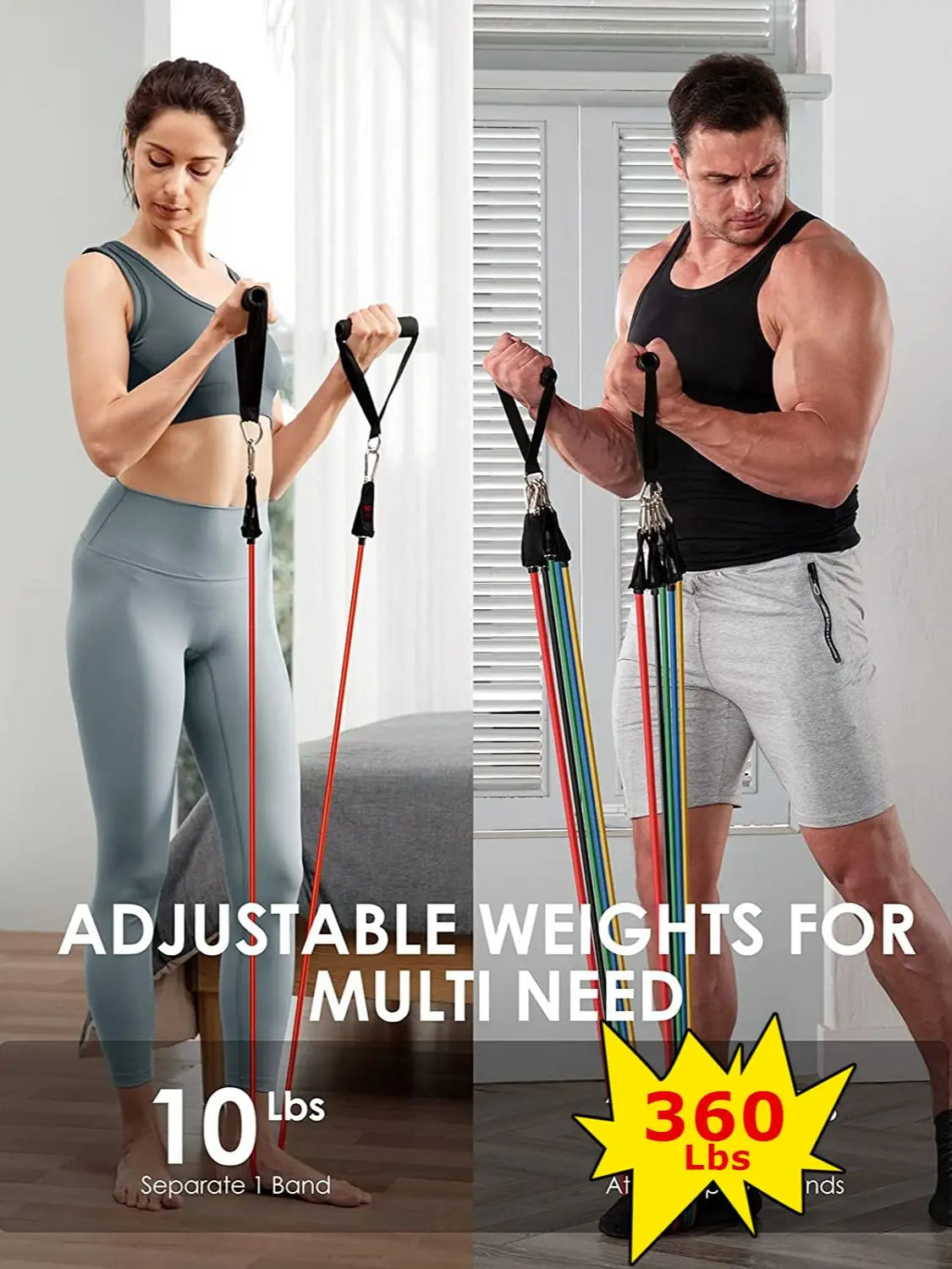 360lbs Fitness Übungen Widerstandsbänder Set Elastische Tubes Zugseil Yogaband Trainingsausrüstung für Zuhause Fitnessstudio Gewicht