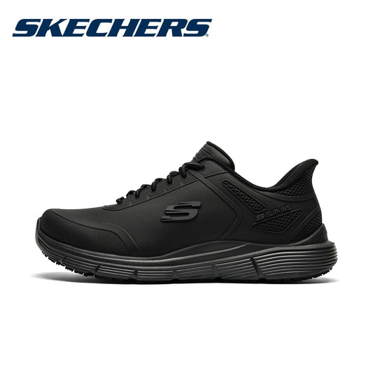 Skechers Slip-ins Shoes for Men Autumn Leather Casual Outdoor Walking Shoes Man All-match Lightweight Non Slip Soft Black Shoe
