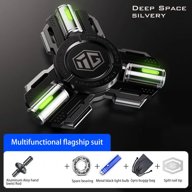 Permanenter Leucht-Fidget Spinner Hand Spinner Legierungsmaterial Lange Rotation Hohe Geschwindigkeit EDC Kind Erwachsener ADHS Stressabbau Spielzeug Geschenke