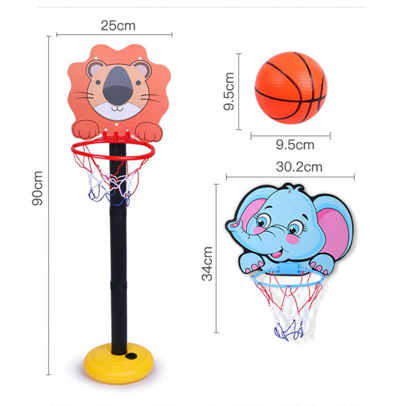 Kit de panier de basket pour enfants, dessin animé, animaux créatifs, support de basket-ball, jeu de sport d'extérieur et d'intérieur pour enfants