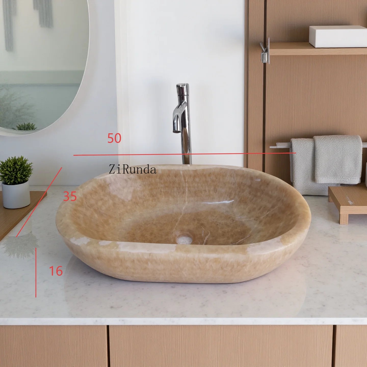 Natursteinreis Topas Podestbecken Jadeschalen Waschbecken oval anpassbar Hotelwaschbecken