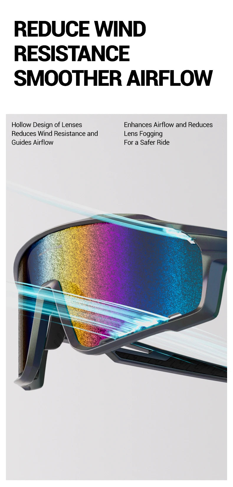 KAPVOE Nouvelle Technologie Nano Lentilles Lunettes de Cyclisme Lunettes de Soleil Sportives de Plein Air Vélo Hommes Femmes VTT Bicyclette UV400 Lunettes
