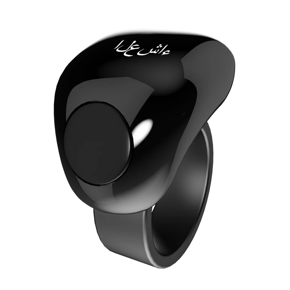 Smart Tasbeeh Zikr Ring Titanium Alloy Islamic Tally Smart Digital Counter for Muslims Praise Prayer Reminder Magnetic Charging
