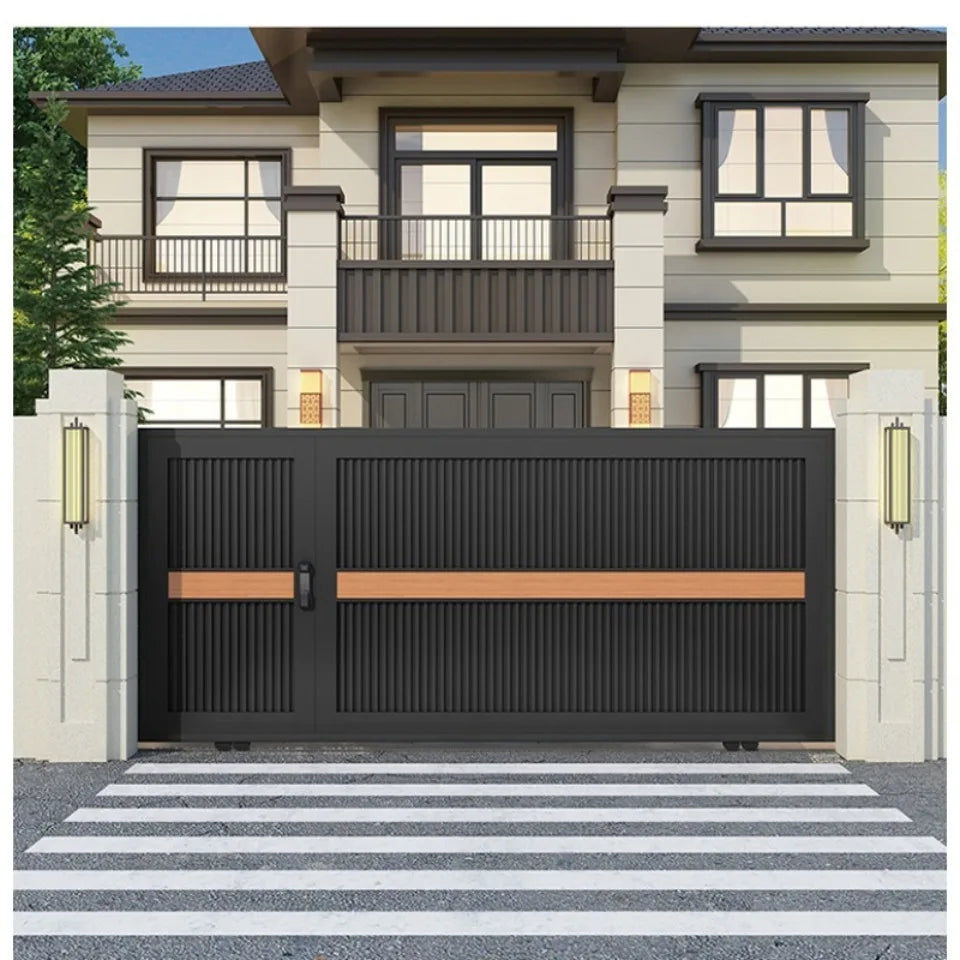 EXW Porte coulissante de villa en alliage d'aluminium moderne et simple, jardin extérieur, traduction artistique électrique, entrée de garage sécurisée.