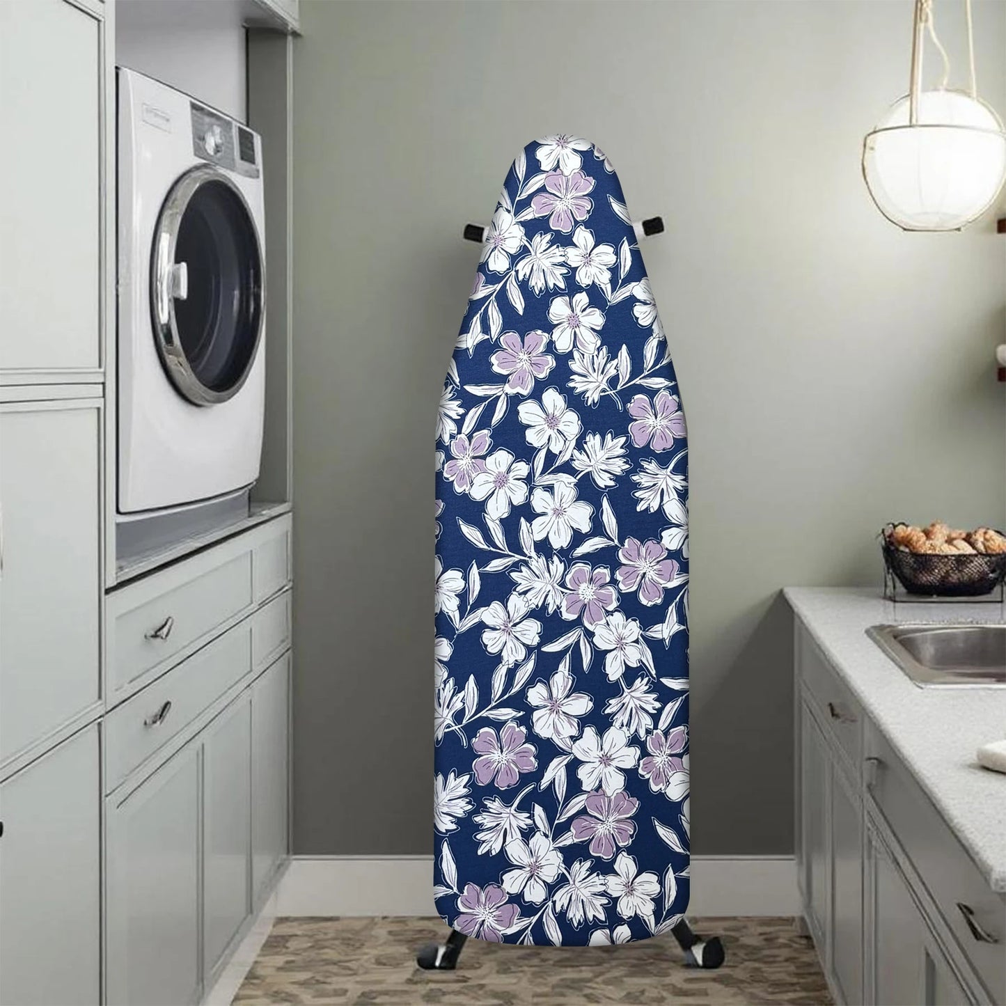 MZXcuin Ironing Board Covers (140x50 cm) Drawstring Tightening with Thick Felt Padding, Easy Fit, Scorch Resistant