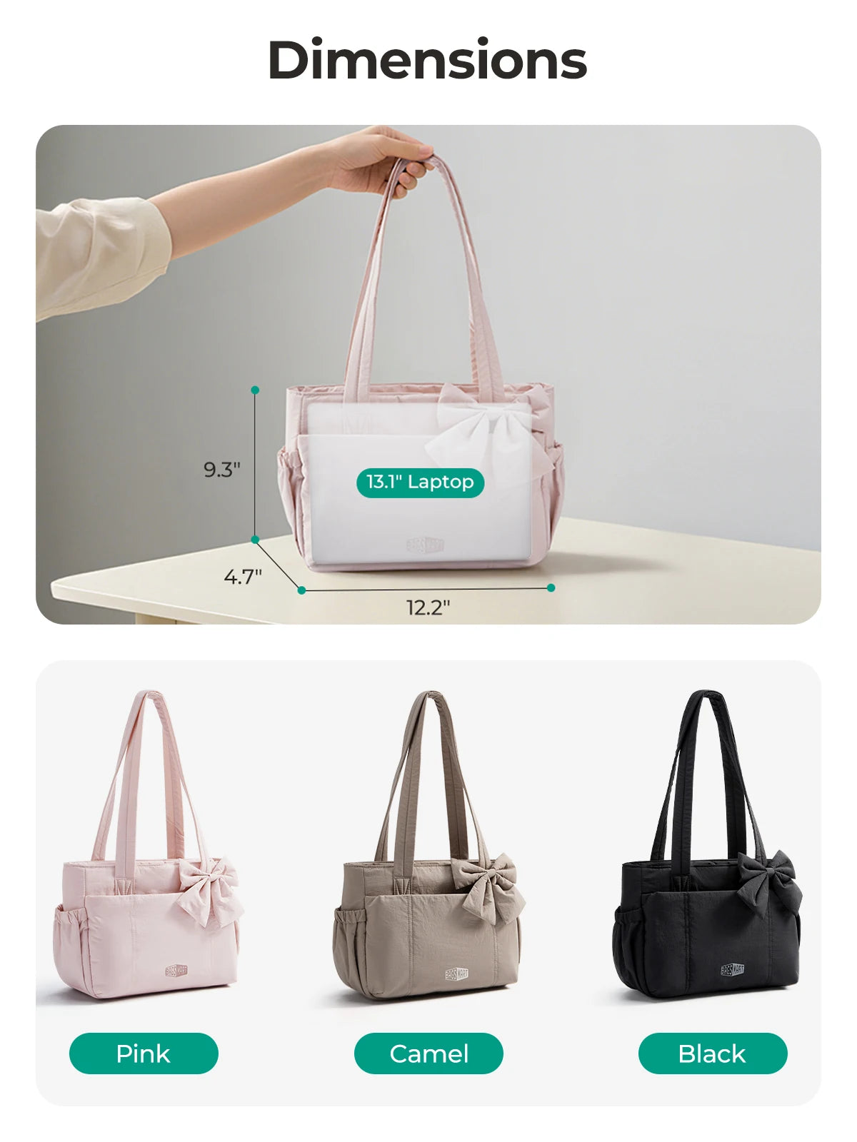 BAGSMART Vielseitige Reise-Tragetasche für Damen, Pendeltasche, mehrere Taschen, Umhängetasche, College-Schultasche, Schultertasche