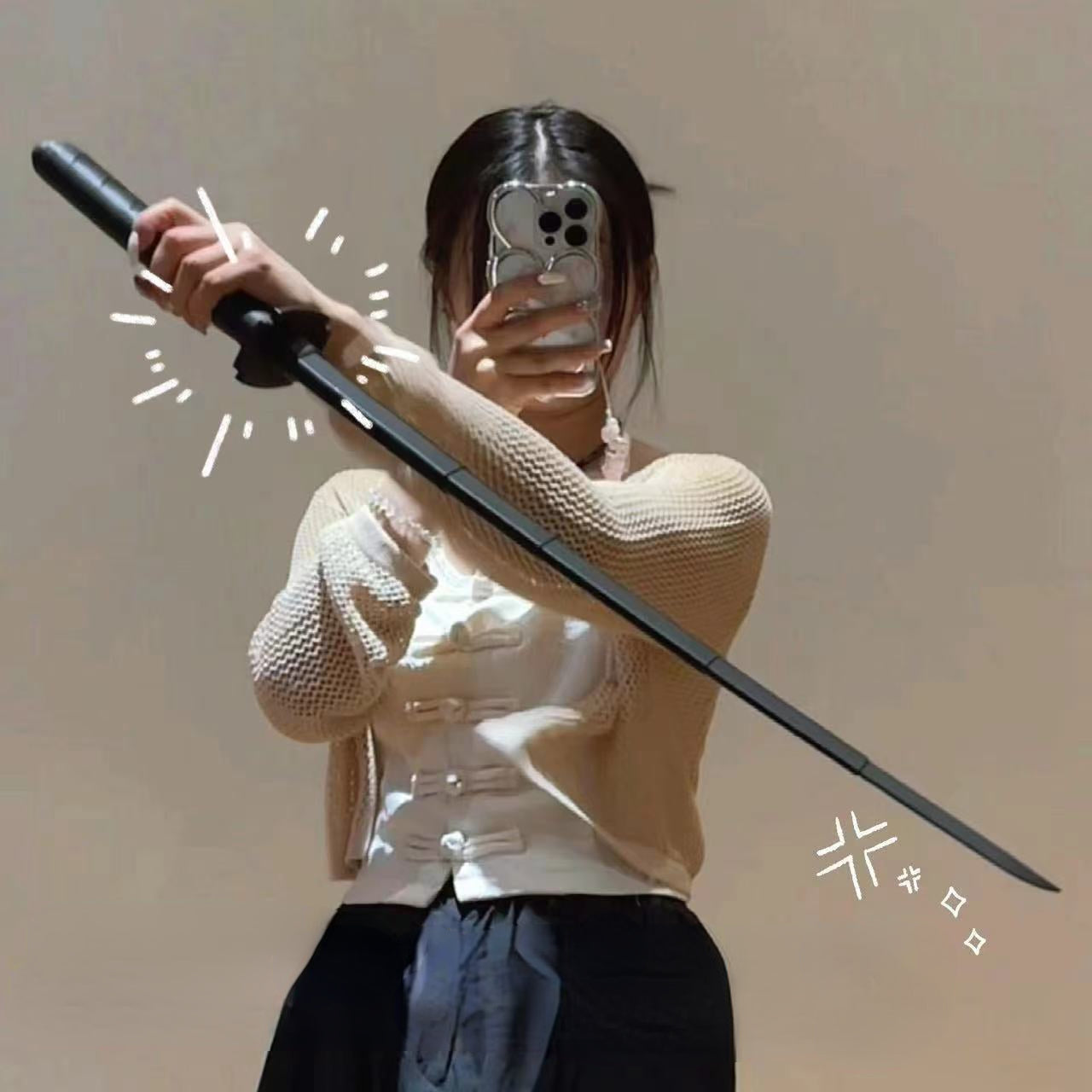 Couteau Épée Samouraï de Gravité Imprimé en 3D, Katana Rétractable, Jouets de Décompression Évolutifs, Accessoires de Cosplay, Artisanat Décoratif Anti-stress