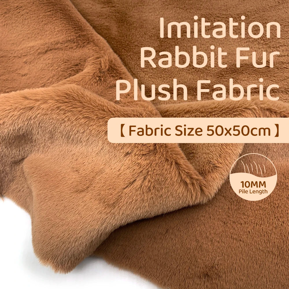 10mm Pile Length Fur Fabric Polyester Imitation Fur Fabrics Handmade DIY Encryption Thickening Fake Rabbit Hair Fur Plush Fabric